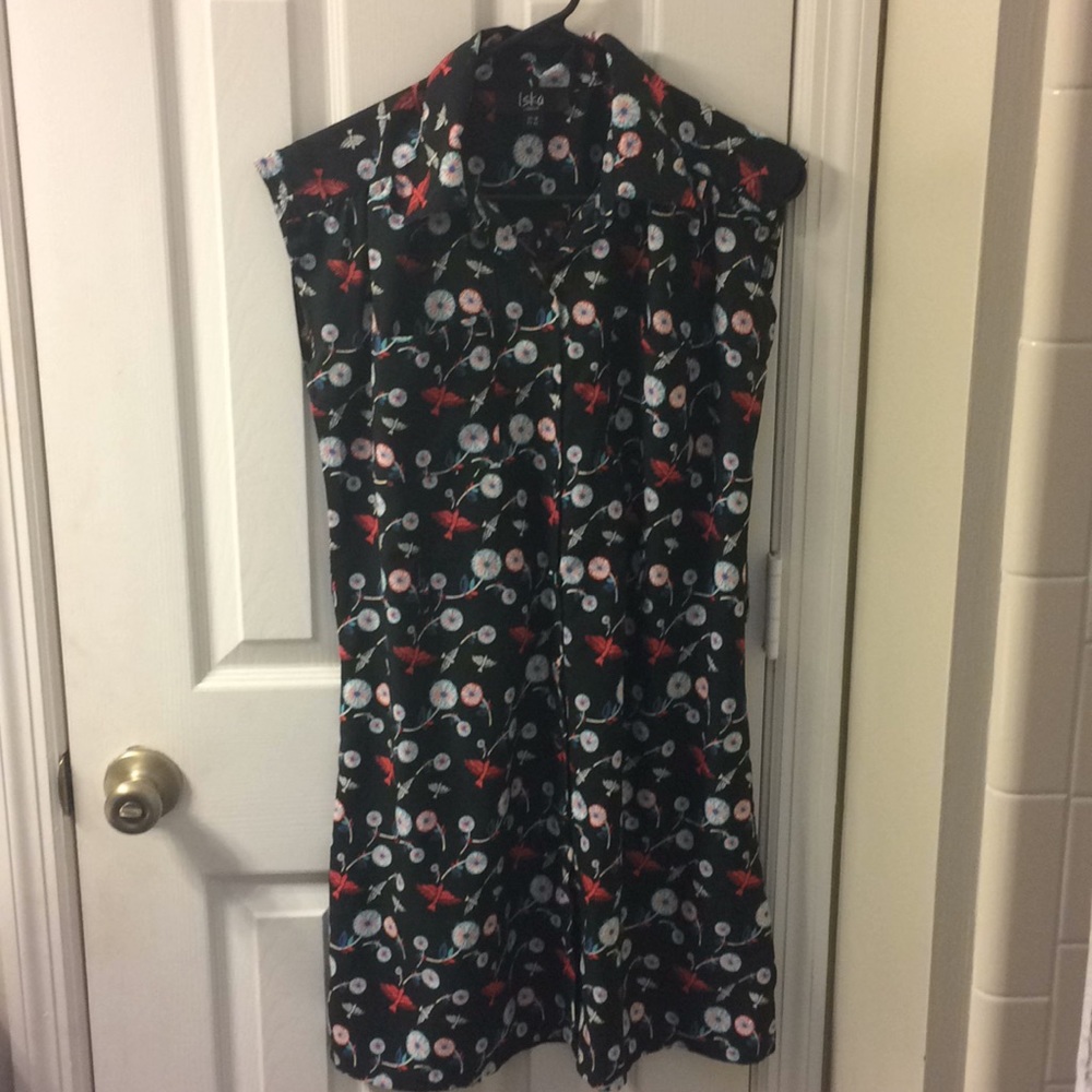 Iska Collared, shirt dress, bird pattern